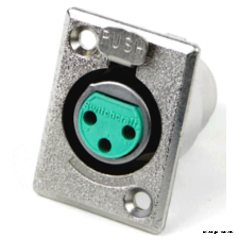 Brand New Switchcraft D3F 3-Pin Mic XLR Chassis Mount Connector Nickel Finish image 1