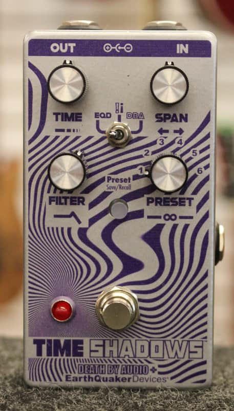 EarthQuaker Devices / Death By Audio Time Shadows II Subharmonic Multi-Delay Resonator Guitar Effects Pedal Silver / Purple image 1