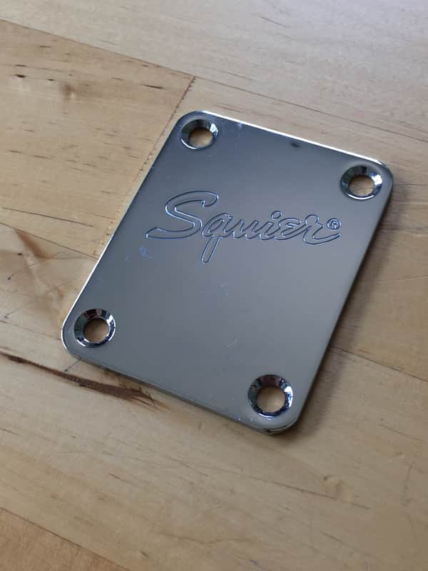 Vintage Fender Squier Neck Plate Chrome Plating Original Natural