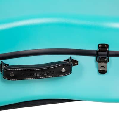 Crossrock Poly Carbon Case with Wheels fits 4/4 Full Size Cello, Includes Outside Music Pouch, 3 Handles, Detachable Straps-Mint Blue image 7