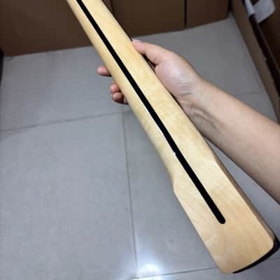 AAAA 6 String Rosewood Fretless Natural wood color Maple Electric guitar neck image 8