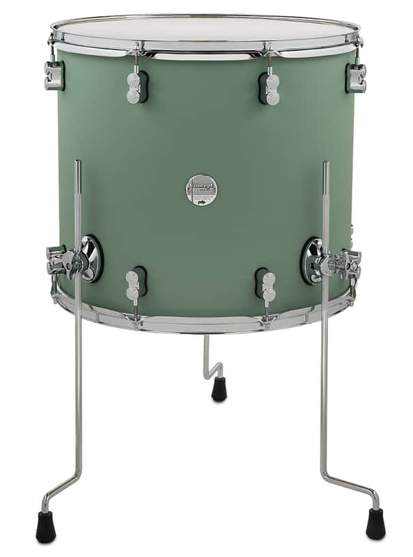 PDP Concept Maple 16x18 Floor Tom Satin Seafoam Finish Ply with Chrome Hardware image 1