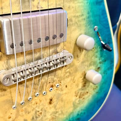 🔥2021🔥 Dean Exile Select 7-String Burl Poplar~ Satin Turquoise Burst~ Rare! image 5