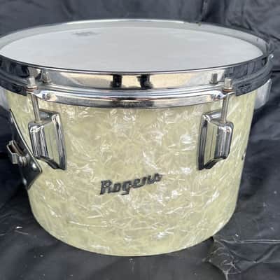 Cleveland Era Rogers, 8x12" Concert Tom & 14x20" Single Tension Bass Drum,  2 Piece Drum Set, White Marine Pearl Finish Red Sparkle Finish image 11