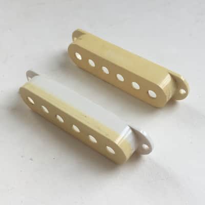 2 Vintage 1980s Fender Japan MIJ Strat Pickup Covers Stratocaster Relic #31276 image 7