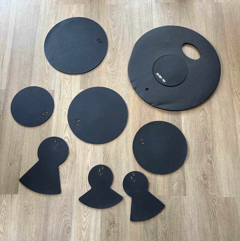 Vic Firth Black 8 piece drum and cymbal quiet pads 2022 - Black matte image 1
