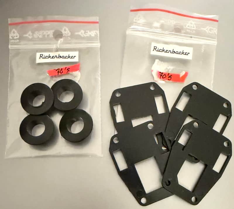 Rickenbacker 4001 & 4003 plastic tuner spacers and bushings [Set of 4] 1970s - Black image 1