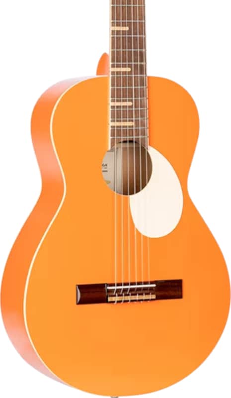 Ortega RGA Gaucho Series Parlor Classical Guitar, Agathis Top, Orange image 1