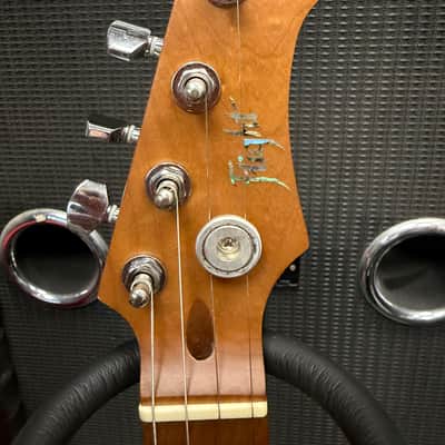 Flight Pathfinder baritone ukulele solid body  2020s - Transparent blue tiger wood image 4