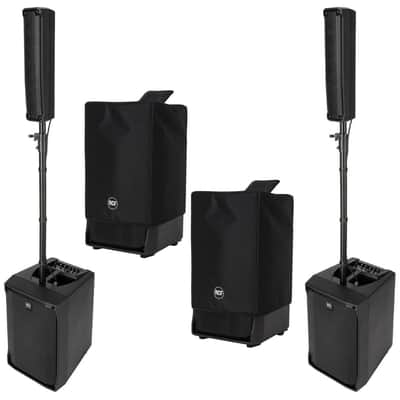 2x RCF EVOX JMIX8 Active 12" 1400W Line Array PA System w/8-Input Mixer + Covers image 1