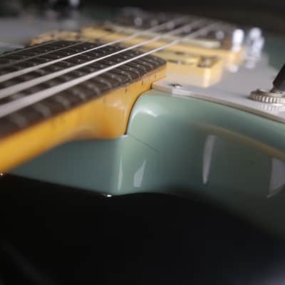 1999-2002 Fender Japan Offset Hybrid w/ JG66 Jaguar Neck / HH / Tune-O-Matic - Sonic Blue image 19
