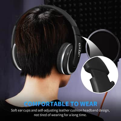 JOYO JMH-04 Over Ear Headphones Wired Studio Headphones with 1/4 to 3.5mm Jack for Guitar Amplifier Keyboard Recording Podcast DJ Laptop Computer image 7