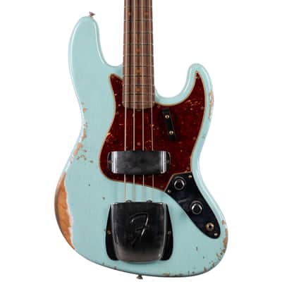Fender 2024 Custom Shop 1961 Jazz Bass Heavy Relic Super Faded Aged Daphne Blue w/OHSC (567) USED image 2