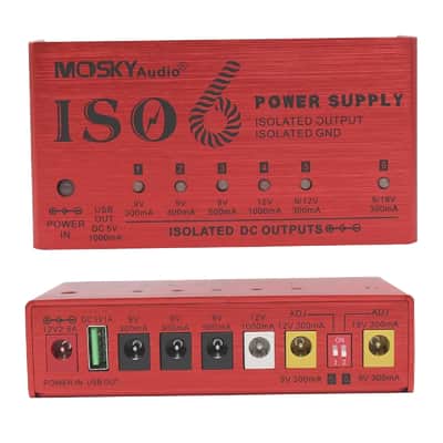 Mosky ISO-6 Guitar Effects Pedal Power Supply For 9V 12V 18V Isolated Outputs image 3