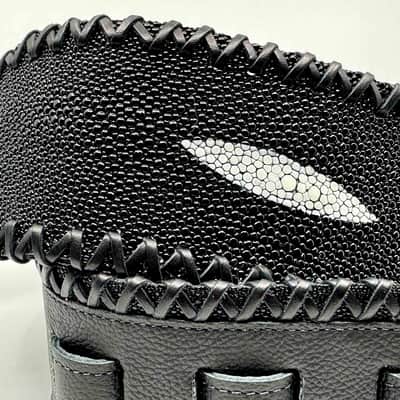 Jodi Head Guitar Strap - "Real" Stingray - Leather Lacing - 3" Wide image 1