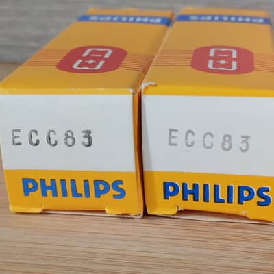 Perfect 1973 NOS NIB MULLARD Blackburn ecc83 12AX7 matched pair CLOSE CODE  UK EXTRA STRONG  Philips label, I63 model, best preamp tube, Orange Hiwatt Marshall image 14