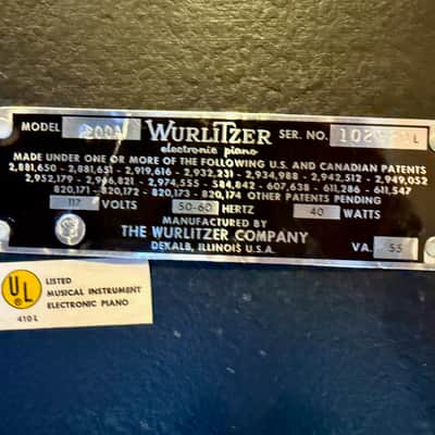 Wurlitzer 200A 64-Key Electric Piano – Collector Grade w/Steel-Reinforced Case image 7