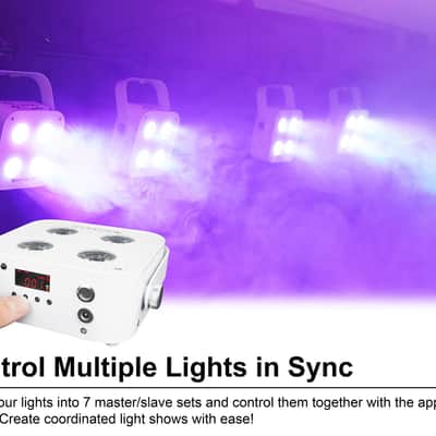 Rockville 4 PACK MINI IR4 White DJ/Party Wash Lights+App+Wireless DMX Controller image 13