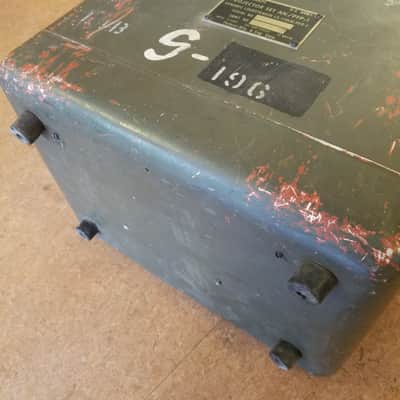 Jensen Federal Military speaker cab Projector Set AN/PFP-1 w/ Full-range P8P C5556 25 watt AlNiCo 8" 16 Ohm driver and cable 1954 - olive metal image 7