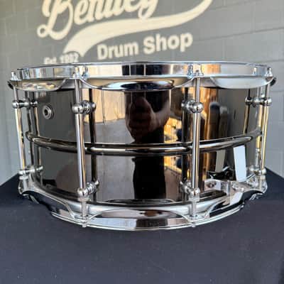 Pork Pie Percussion USA Custom Black Nickel over Brass 6.5x14" Snare Drum (Rm4) image 4