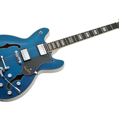 Hagstrom HSVVIKDL77 Electric Guitar, Tremar Viking Deluxe, Cloudy Seas image 3