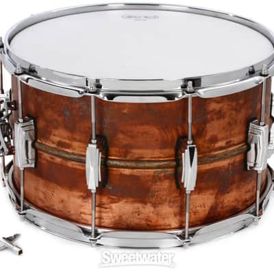 Ludwig Copper Phonic Snare Drum - 8 x 14-inch - Raw Patina Finish (LC608Rd1) image 7