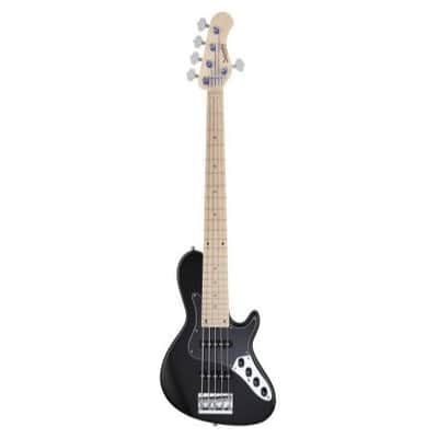 Sadowsky MetroLine 24-Fret Singlecut Vintage Bass 5 String, Swamp Ash Body, Solid Black Satin image 1