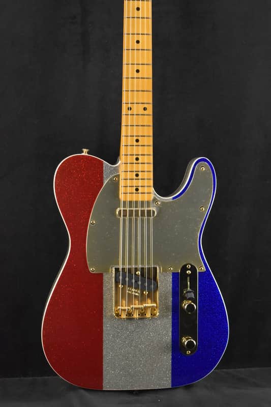 Fender Buck Owens Telecaster Red, Silver and Blue Sparkle Maple Fingerboard image 1