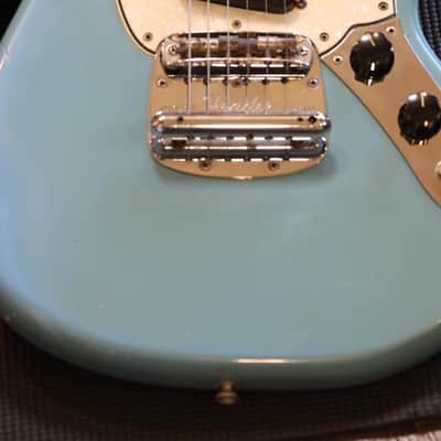 1966 Fender Mustang Electric Guitar Daphne Blue + OHSC image 5