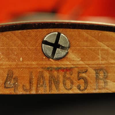 all original 1965 Fender Jazzmaster Sunburst clay dots, January of '65 image 22