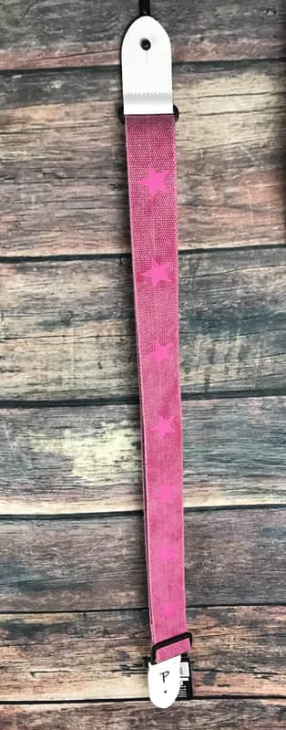 Perri's CWS20-6529 2" Deluxe Cotton Strap- Pink with Pink Stars image 1