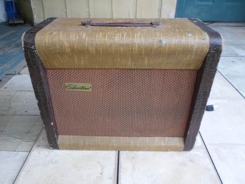 Silvertone Model 1333 12-Watt 1x12 Guitar Combo 1950s - 2-Tone Alligator Tweed image 1