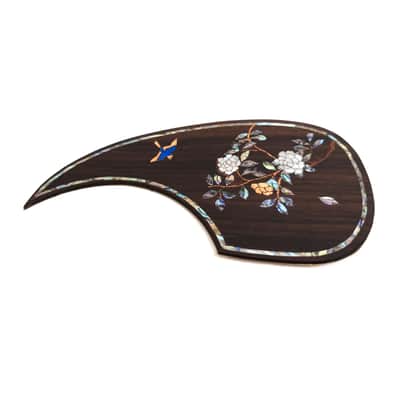 Rosewood Folk Acoustic Guitar Pickguard with Abalone Flower Top Inlay image 3