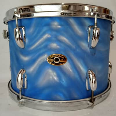 *Slingerland 9x13"Tom Drum Blue Satin Flame '68-9 Aluminum Set-O-Matic/COB Brass image 1