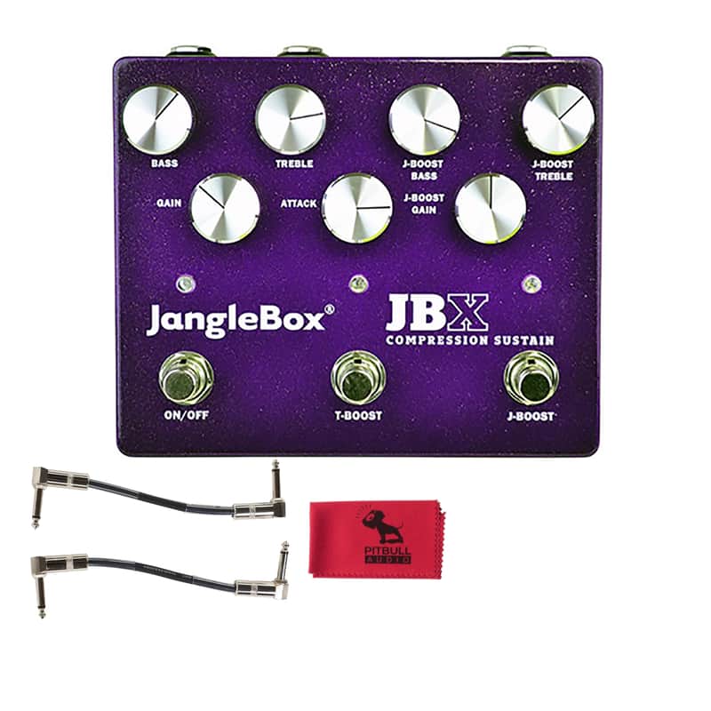 JangleBox JBX Compression Sustain Guitar Effect Pedal w/ Patch Cables & Cloth image 1
