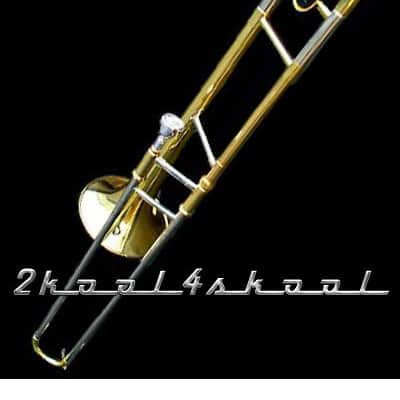 2-tone Slide Trombone Bb NEW+Case+WRNTY gold+nickel NR image 2