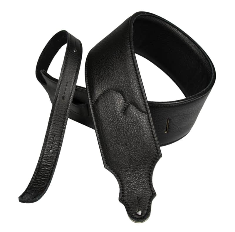 Franklin Strap 3" Padded Glove Leather Guitar Strap - Black/Black image 1