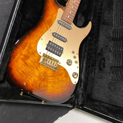 2016 Schecter USA Custom Shop Dream Machine III Vintage Burst HSS Figured Koa Birdseye Maple OHSC image 2