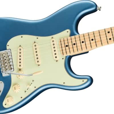 Fender American Performer Stratocaster Guitar, Satin Lake Placid Blue Finish, Maple Fretboard image 3