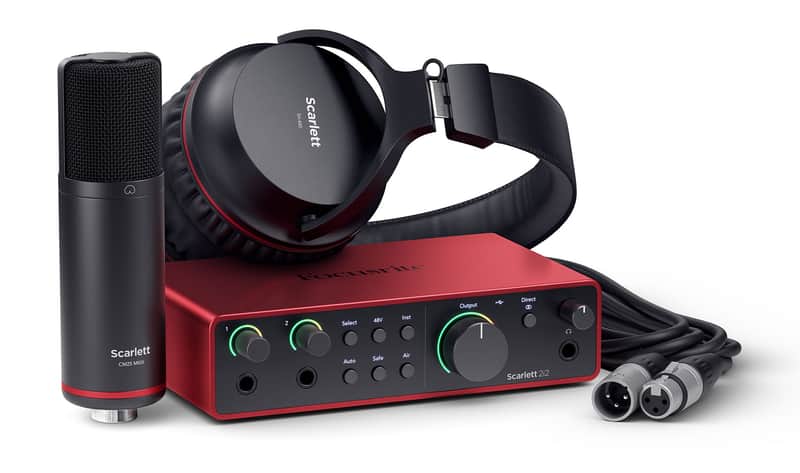 Focusrite Scarlett 2i2 Studio 4th Gen Recording Interface+Headphones+Mic+Cable image 1