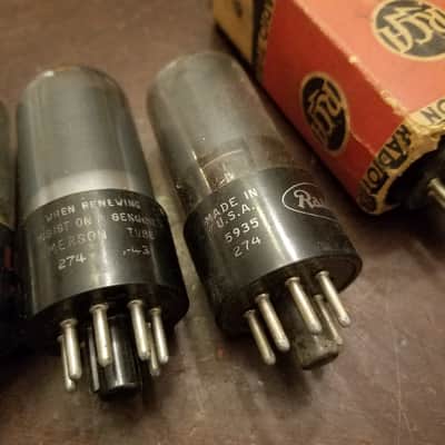 RCA ONE (1) 6V6GT AT1000 TESTED Vacuum Tube greyglass black plate Beam Power 6V6 1945-1958 image 18