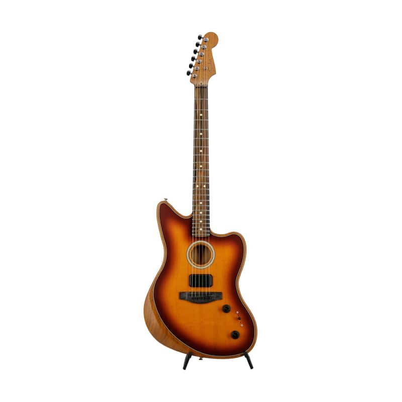 Fender American Acoustasonic Jazzmaster Acoustic Guitar w/bag, Ebony FB, Tobacco Sunburst, US216XXXX