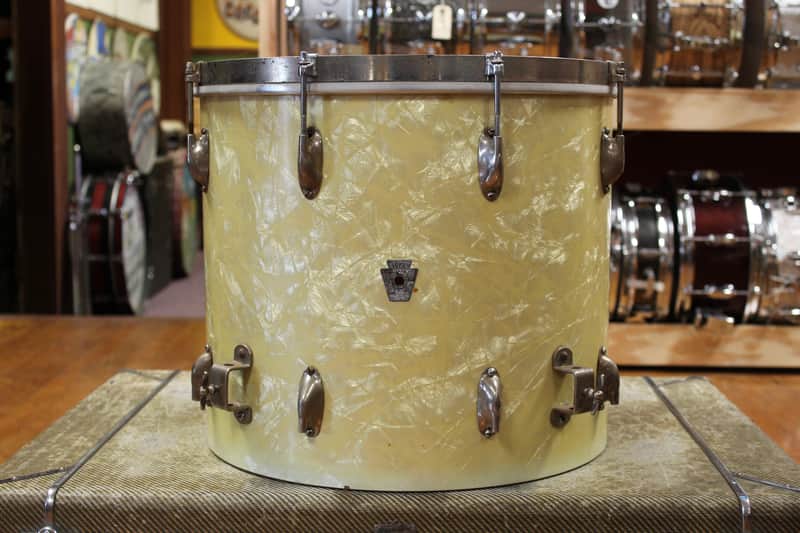 1940s WFL 14x16 Floor Tom in White Marine Pearl image 1