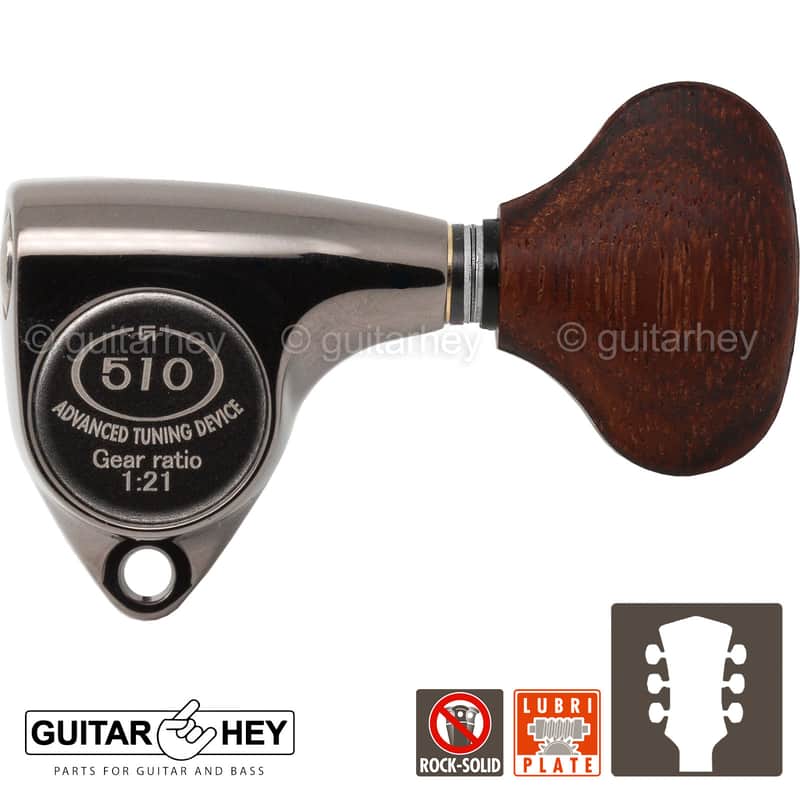 NEW Gotoh SGV510Z-GL5 Tuners L3+R3 Guitar Tuning Keys 1:21 Ratio 3x3 COSMO BLACK
