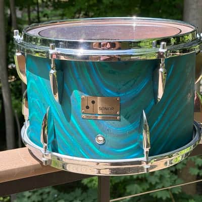 Sonor Tear Drop - Chicago 1966 - Blue/Green Turquoise Satin Flame image 2