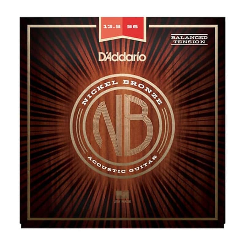 D'Addario NB13556BT Nkl Bronze Acoustic Strings, Balanced Tension Med, 13.5-56 image 1