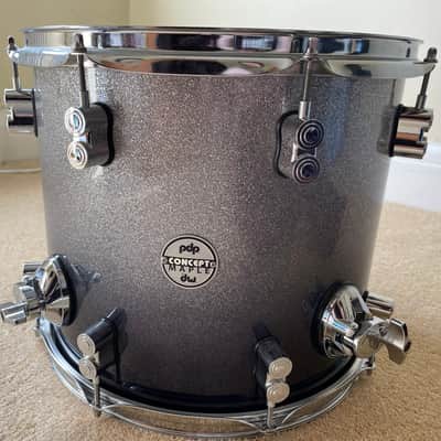 PDP Concept Maple 8-Piece Shell Pack - Silver to Black Sparkle Fade (Upgraded Double Kick Drum Setup) image 11
