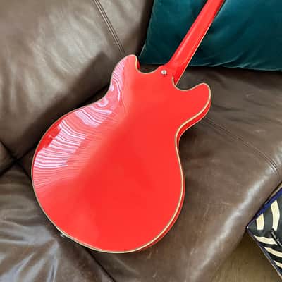 D'Angelico Premier DC Semi-Hollow Double Cutaway , 2019 - 2020 - Fiesta Red image 2