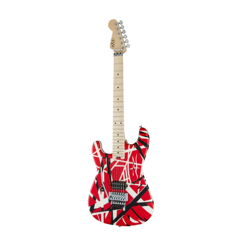 EVH Striped Series Well-Balanced and Sturdy 6-String Electric Guitar (Red, Black and White Striped, Left-Handed) image 1