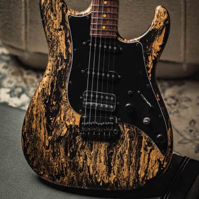 James Tyler USA Studio Elite HD-Black Gold Shmear Semi-Gloss SSH w/Rosewood FB, Faux Matching Headstock, Black HW, Midboost & Bypass Button image 1